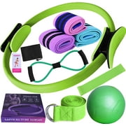 Pilates Essentials Kit for Women, 2025 New Better Me Pilates Kit, Pilates Rings Booty Bands, Yoga Sets for Women, Hip Exercise Band Yoga Ball 25cm Figure 8 Resistance Band