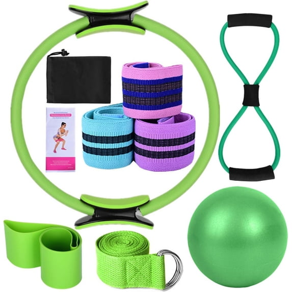 Pilates Essentials Kit for Women,Better Me Pilates Essentials kit for Women,Booty Bands for Working Out Glutes Yoga Ball 25cm Figure 8 Resistance Band Yoga Bands for Stretching