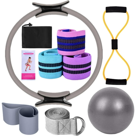 Pilates Essentials Kit for Women,Better Me Pilates Essentials kit for Women,Booty Bands for Working Out Glutes Yoga Ball 25cm Figure 8 Resistance Band Yoga Bands for Stretching