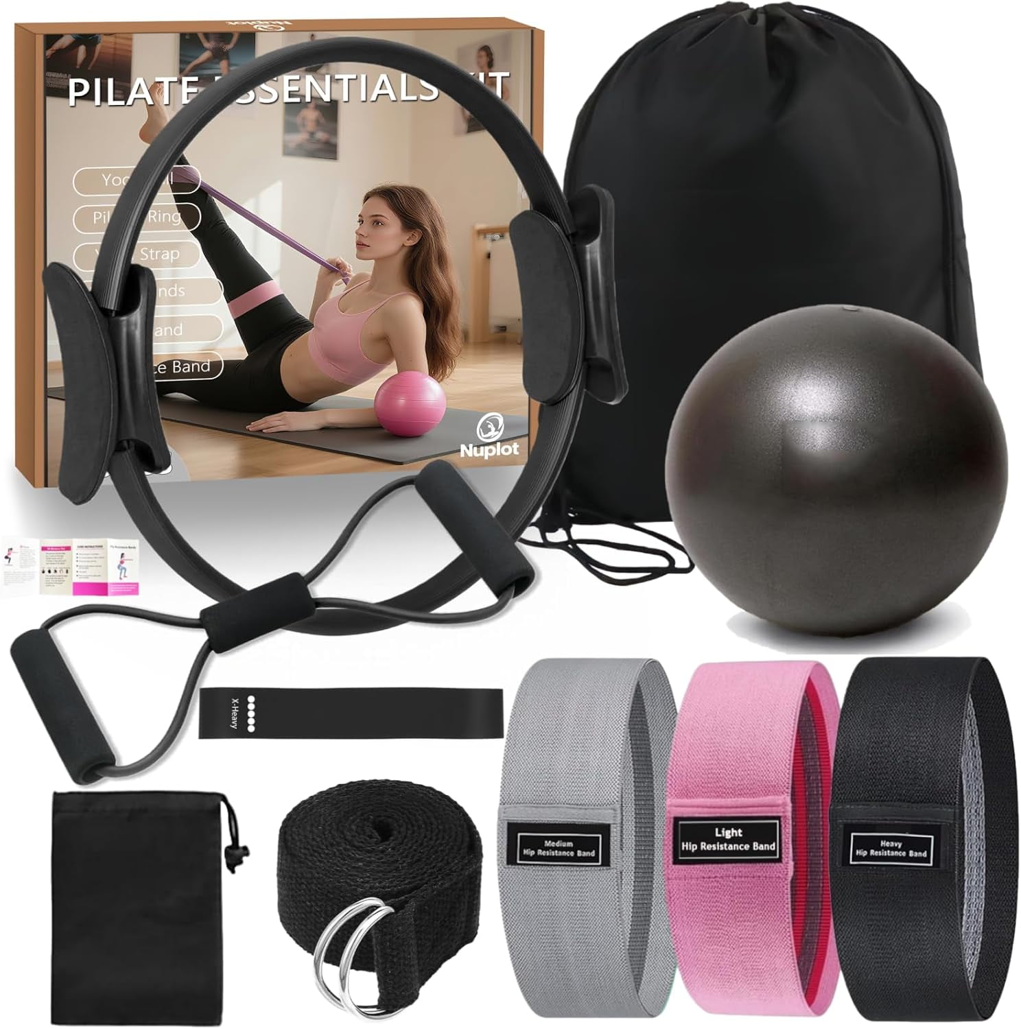 Kit Pilates Essentials Pour Femme – Yoga à Domicile – Fabriqué Aux US