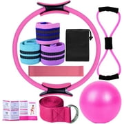 Pilates Essentials Kit for Women – Pilates Ring and Ball Set, Resistance Bands, Figure-8 Band & Yoga Ball – Foldable Pilates Equipment for Home & Gym Workouts