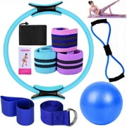 Pilates Essentials Kit for Women Yoga Sets at Home Equipment-Complete Set of 11 Pilates Magic Ring Booty Bands Glutes Yoga Ball 25cm Figure 8 Resistance Band Betterme Pilates Kit