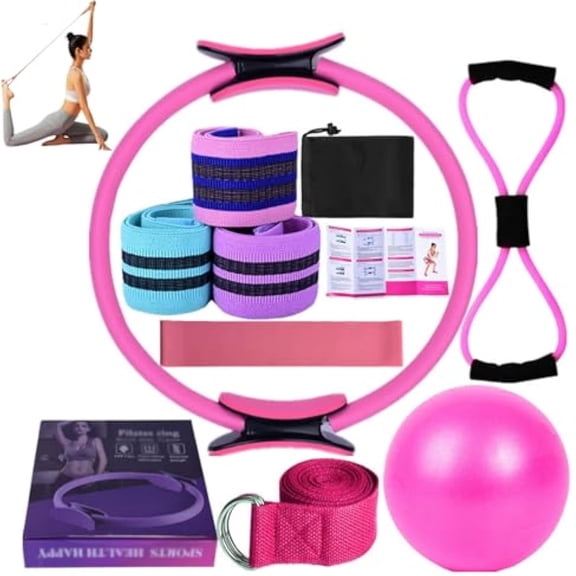 Pilates Essentials Kit for Women, Yoga Sets for Women - Complete Set of 11 Accessories, Various Parts/Multiple Exercises, Pilates Equipment for Home Workouts, Pilates at Home Equipment for Women