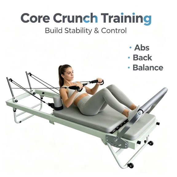 Pilates Exercise Reformer, Waterproof Cushion Adjustable Pulley Ergonomic Fitness Equipment for Home Gym Flexibility Training