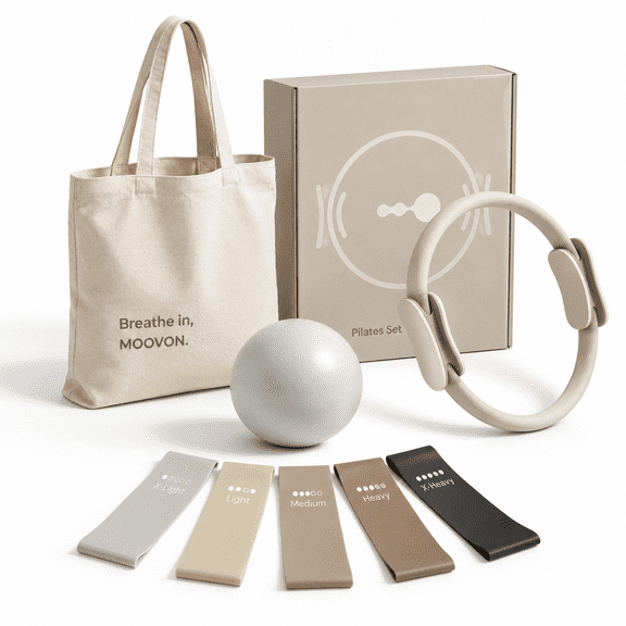 Pilates Fitness Kit for Beginners with Ring, Ball, and Resistance Bands