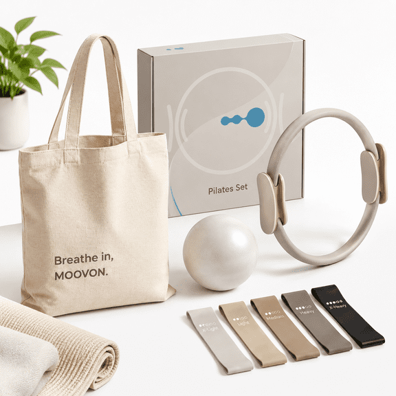 Pilates Fitness Kit for Beginners with Ring, Ball, and Resistance Bands