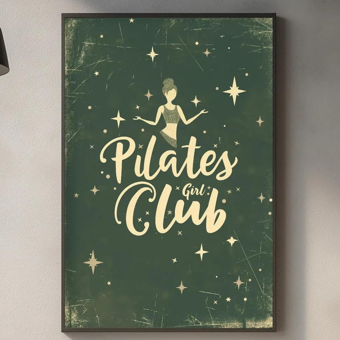 Pilates Girl Club Retro Typography Fitness Aesthetic For Home Gym Wall ...