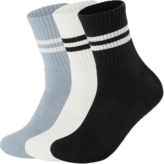 Pilates Grippy Socks with Grips for Women Yoga Non Slip Long Socks for Pure Barre, Ballet,Dance Workout 3 pack