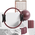 thumbnail image 1 of Pilates Kit  15-inch Ring With 1x Core Ball 3x Resistant Loops And 2x Flex Bands Home Equipment Set Mat, 1 of 7