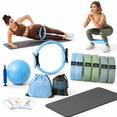 Pliates Kit Pilates Kit For Home Women Workouts 6 Fabric Resistance Bands 12 Inch ...