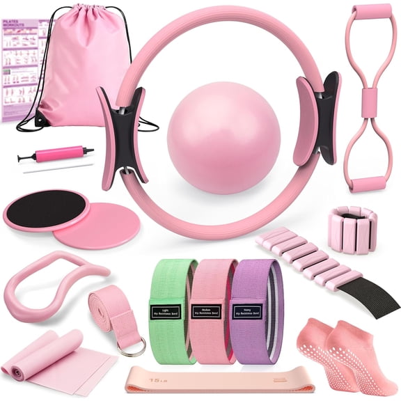 Pilates Kit for Home Workouts, Pilates Equipment Ring and Ball Set, Pilates Essentials Kit for Women, Home Pilates Workout Kit, Pilates Starter Kit for Women at Gym Studio Travel