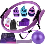 Pilates Kit, Pilates Essentials Kit for Women, Booty Bands for Working Out Glutes Yoga Ball 25cm Resistance Band Yoga Bands for Stretching