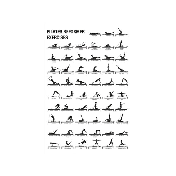 Pilates Machine Alignment Chart Metal Sign Proper Form Guide for Fitness Space Therapy Decor 8 X 12 in