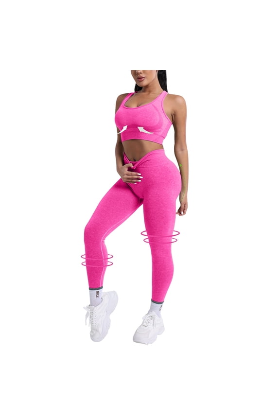 Pilates Outfits Workout Sets for Women Seamless High Waist Leggings and Yoga Crop for Athletic Gym 2 Piece Set Excellent Stretch for Freedom