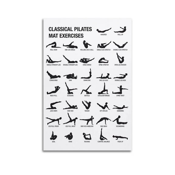 Pilates Pose Workout Canvas Wall Poster - Modern Family Decor
