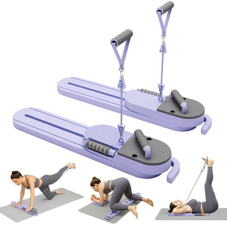 Pilates Reformer Board, Multifunctional Abdominal Board, Removable Abdominal Trainer for Home, Sliding Workout Equipment with Knee Protected
