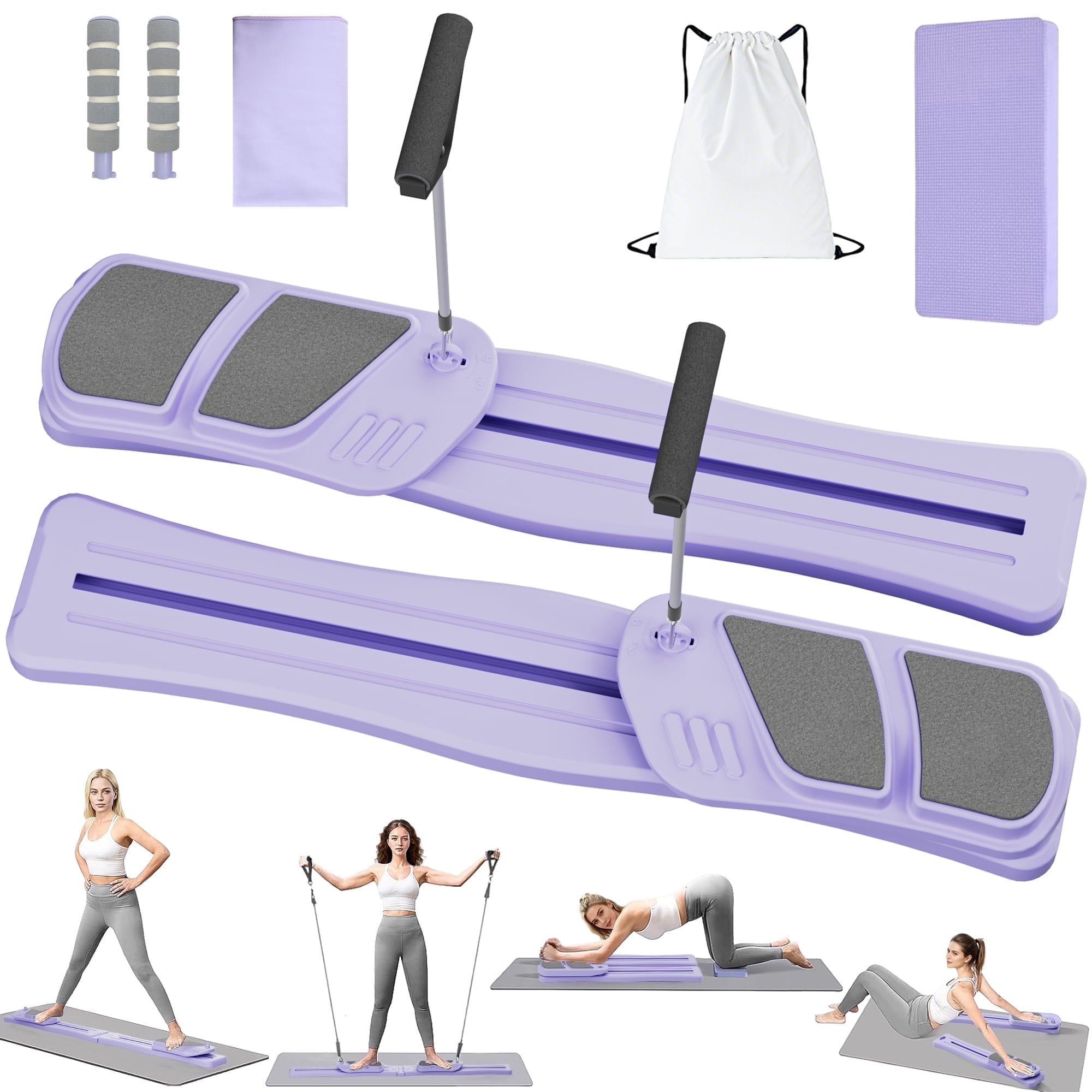 Planche Pilates Reformer Pliable - Multifonction Abdominaux, 4 En 1, Violet