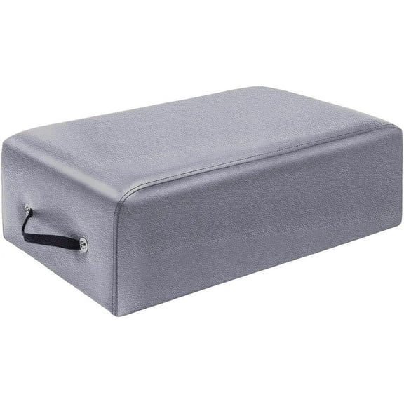 Pilates Reformer Box,Foldable Pilates Reformer 25.6x16.5x7.9 in,Premium PU and Wood Pilates Sitting Box,Pilates Box for Reformer Body Stamina Stretching Balance Exercise Workout (Black,Grey)