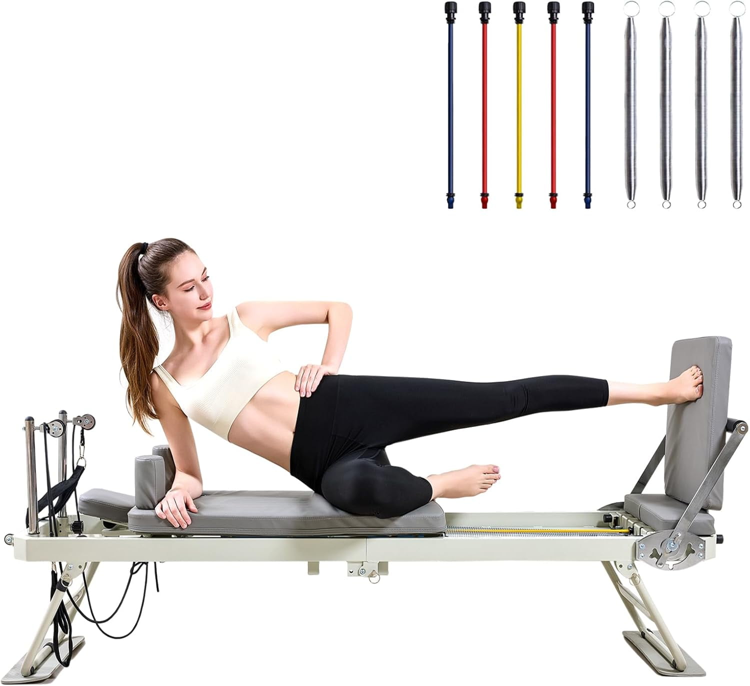 Pilates Reformer, Foldable Pilates Reformer Home Gym Equipment,Core ...