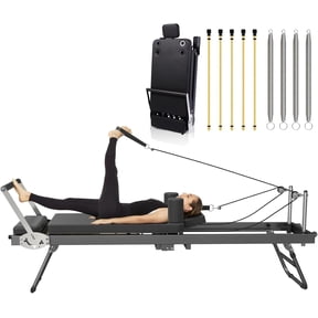 Addwin Foldable Pilates Reformer, Suitable for Beginners and Advanced Users, 400 lb Capacity