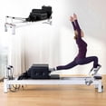 Pilates Machine Collapsable Pilates Reformer Machine 93.3 inch Foldable Studio Grade Oak Wood ...