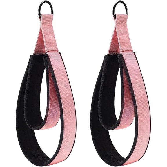Pilates Reformer Straps 2 Pack with Double D Rings, Nylon Handles for Home Gym and Studio