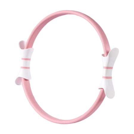 Pilates Resistance, Yoga Circle, Training Devices Body Exerciser Dual Handles Exercise for Workout Gym Thighs Legs Pink