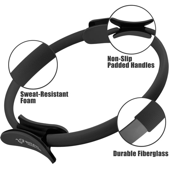 Pilates Ring Circle - 14 Inch Magic Fitness Circle for Toning Inner & Outer Thighs, Bonus Workout Guide Included