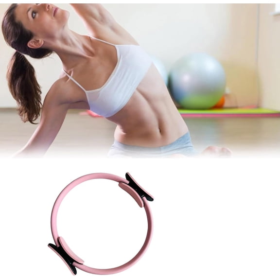 Pilates Ring Fitness Circle, Dual Grip Yoga Exercise Ring with Foam Pads for Core Strength Training, Full Body Toning Equipment for Arms, Thighs and Legs Workout
