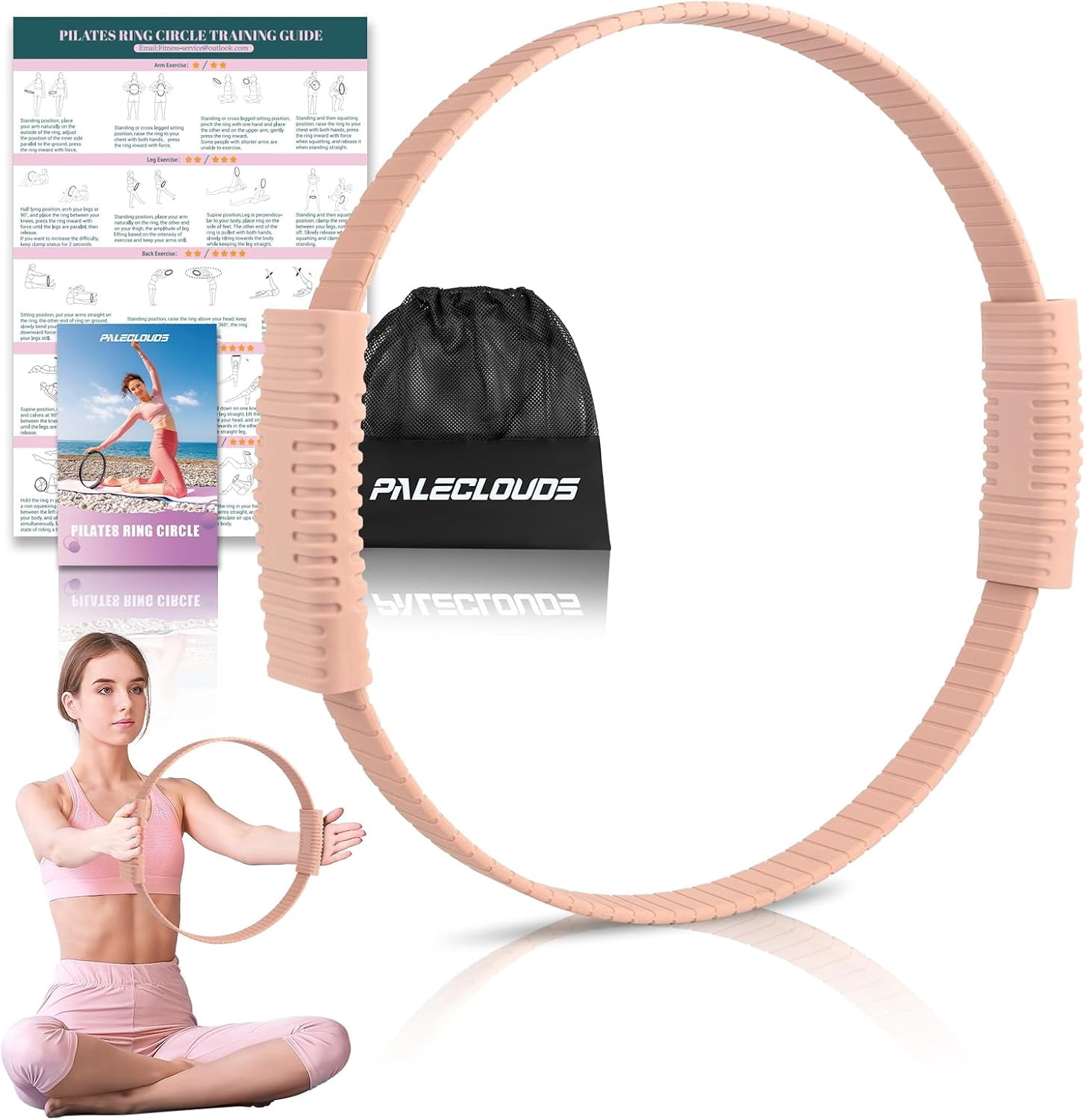 Pilates Ring Essentials Kit - 13-Piece Home Workout Set With Magic Circle, Resistance Bands, Straps & Bag