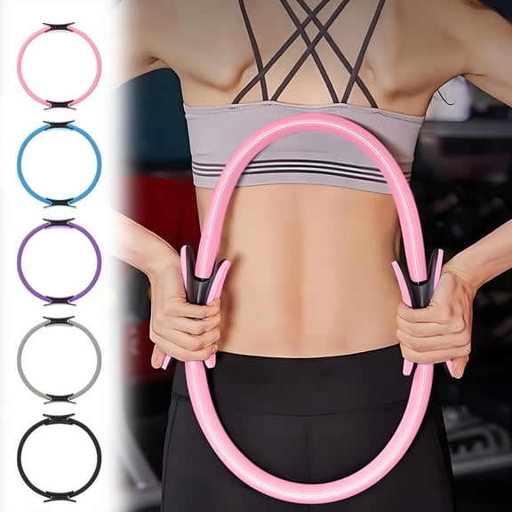 Pilates Ring Fitness Trner, Pilates Ring for Mat & Reformer Workouts, 5.7" Yoga Rings with Dual Padded Handles, Home Exercise Equipment Fitness Circle for Toning Arm Thigh (Purple)