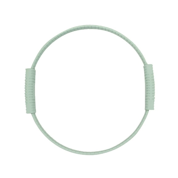 Pilates Ring Yoga Pilates Exercise Accessory - 2 Fixed Rings & 2 Resistance Bands, Gray Green with Attached Resistance Bands for Core Training, Strength Building, Yoga Workouts, Home Fitness, Gym Use