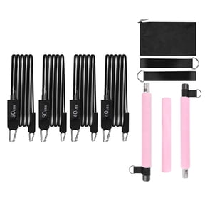 Pilates Rod Kits with Resistance Multifunctional Pilates Rods Home Gyms Strength Training Equipment for Women & Men