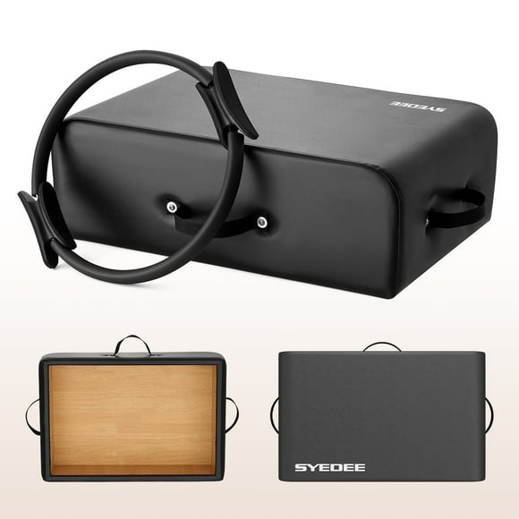 Syedee Pilates Reformer Box Set – 14" Anti-Deformation Circle with Padded Handles,Pilates Equipment for Home Gym Focusing on Toning Inner Thighs, Arms, and Core