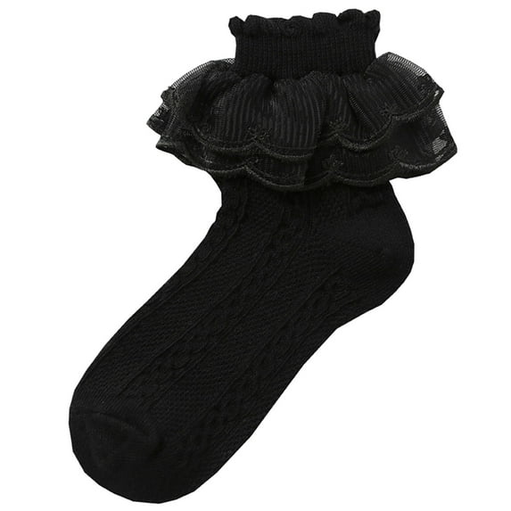Pilates Socks, Socks for Women, FNGZ 1 Pair Of Women's Frill Lace Socks, Featuring Frill Lace Decoration, Thin, High Elasticity, Non-Slip, Soft, Breathable, Sweat-Absorbent, and Odorless