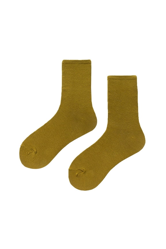 Pilates Socks, Socks for Women, FNGZ Women's Solid Medium Tube Socks, Lightweight and Thin, Spring/Summer, Candy Colors, Multicolor, All-Season Soft Socks