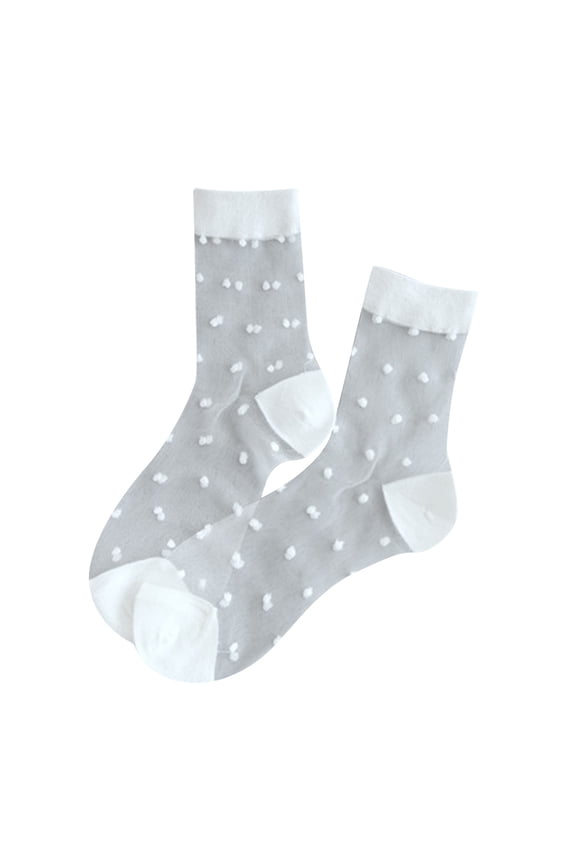 Pilates Socks Women Spring Summer Polka Dot Transparent Mid Tube Stockings Mens Womens Socks Compression Socks Men