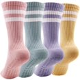 thumbnail image 1 of Pilates Socks with Grips for Women, Non Slip Yoga Socks, Anti Skid Socks for Yoga Pilates Gym Sports 4 Pairs, 1 of 5