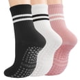 thumbnail image 1 of Pilates Socks with Grips for Women, Yoga Non Slip Socks for Barre Hospital Workout Slipper Footies 2-4 Pairs, 1 of 8