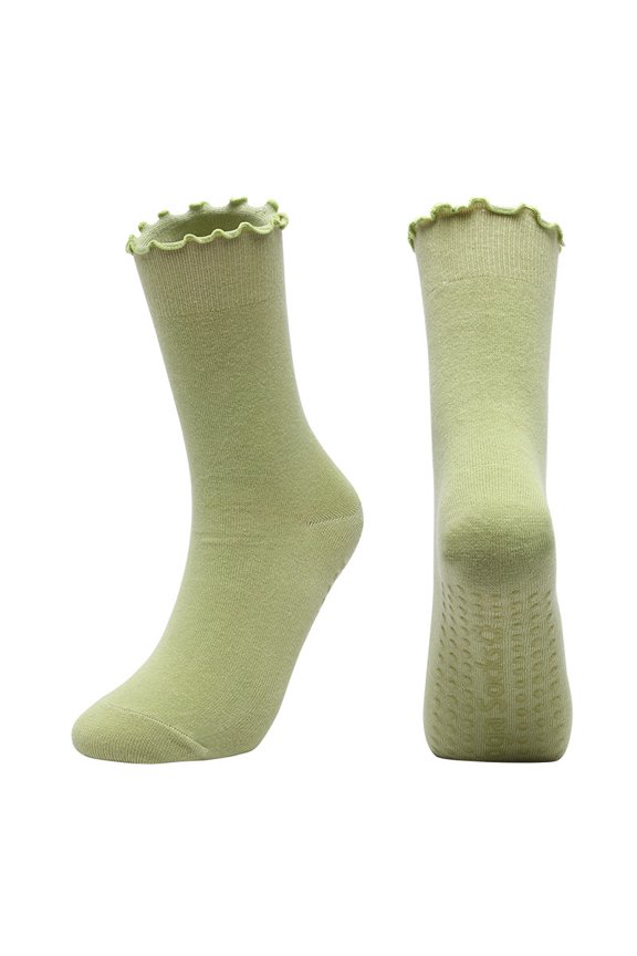 Pilates Socks with Grips for Women, Yoga Socks, Crew Non Slip Women for Workout, Barre, Pilates Gifts g