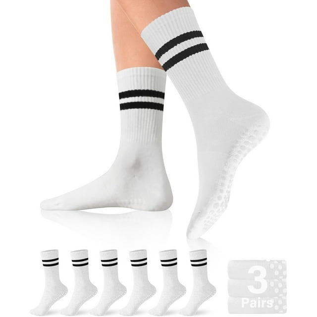 Pilates Equipment 3-Pair Non-Slip Pilates Socks - Grippy Yoga Socks For Women Grip Socks