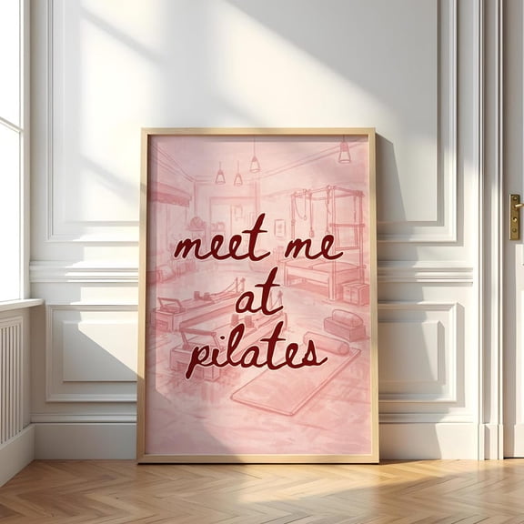 Pilates Studio Wall Art Print – Inspirational Fitness Quote Decor for Home Gym Space, Workout Motivation Display or Modern Wellness Room, Size 24x36 Unframed Poster