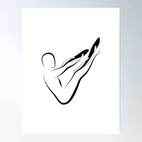 Pilates Teaser Pose Poster Wall Art, Modern Wall Decor, 8x12 UNFRAMED