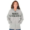 thumbnail image 1 of Pilates Thought You Said Pie Lattes Womens Plus Size Graphic Zipper Hoodie Brisco Brands 5X, 1 of 5