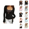 thumbnail image 1 of Pilates Wrap Top for Women 2025 Long Sleeve V-Neck Cross Wrap Side Tie Slim Fit Workout Ballet Shirt Yoga Blouse, 1 of 6