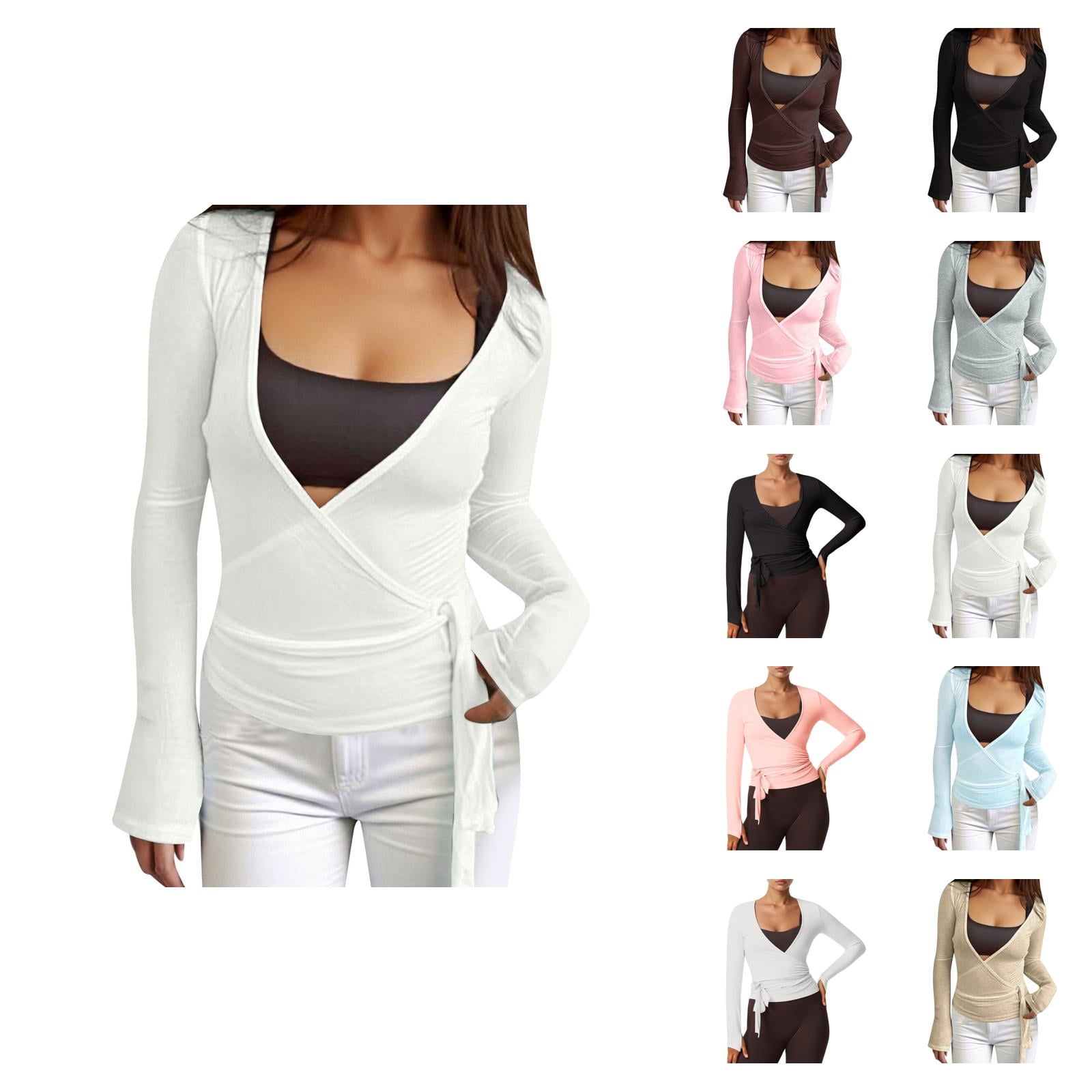 Maglione Donna In Maglia Morbida Con Scollo A V E Incrocio Frontale – Manica Lunga, Modello Scespalla, Perfetto Per Autunno E Inverno, Tinta Unita Con Sciarpa Inclusa
