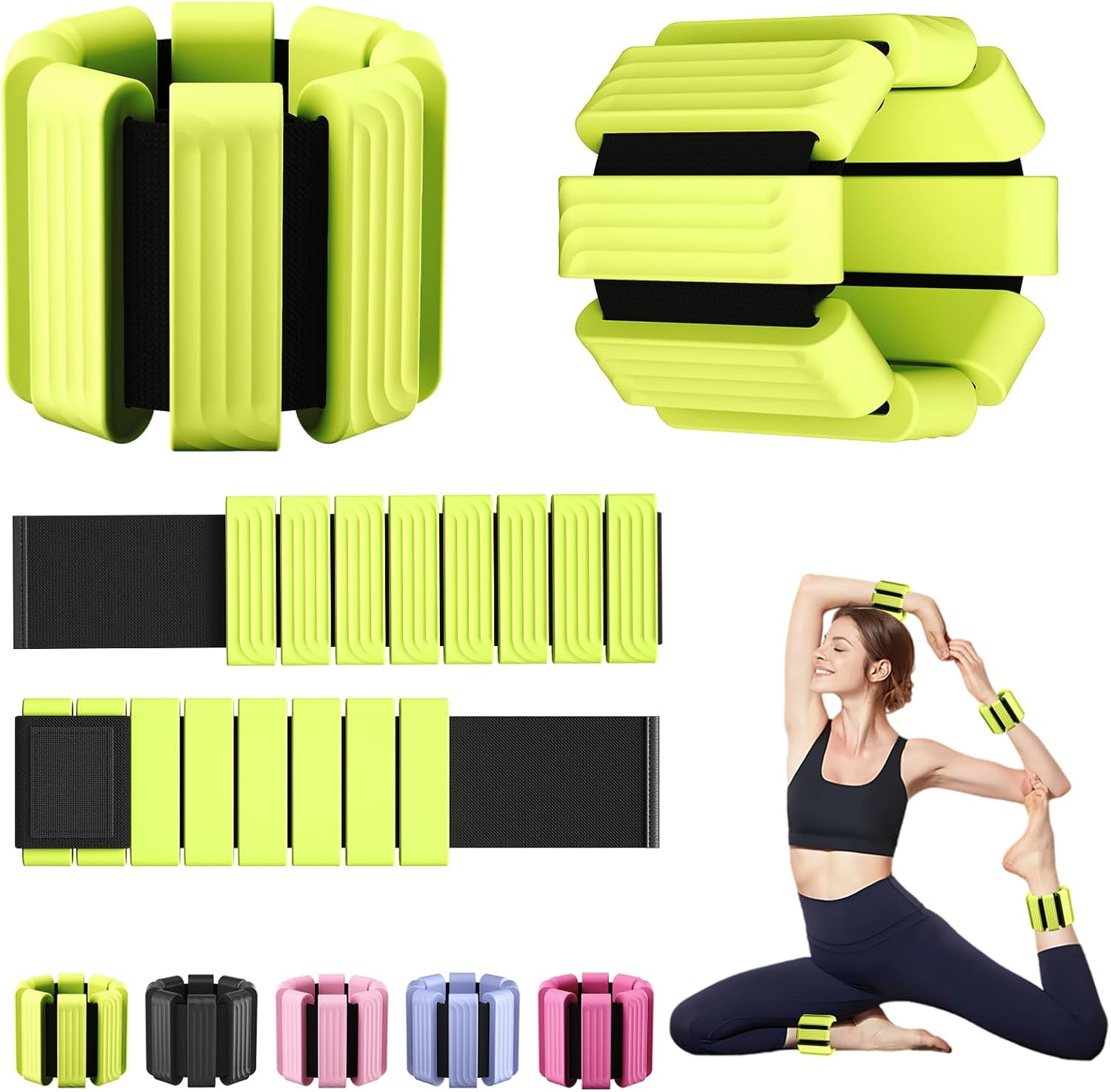 Pilates Wrist and Ankle Weights for Women Adjustable Weighted
