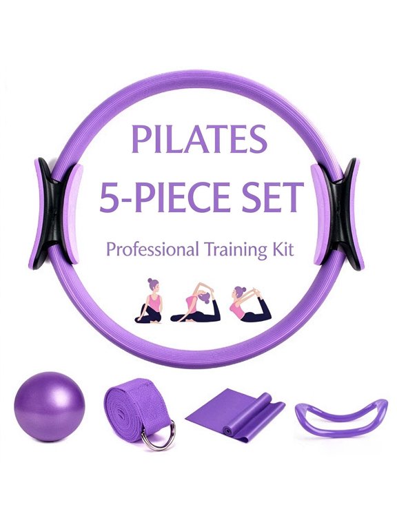 Pilates Yoga Set, Pilates Ring Yoga Ball Stretch Strap Resistance Bands Yoga Socks Home Fitness Training Kit for Full Body Shaping
