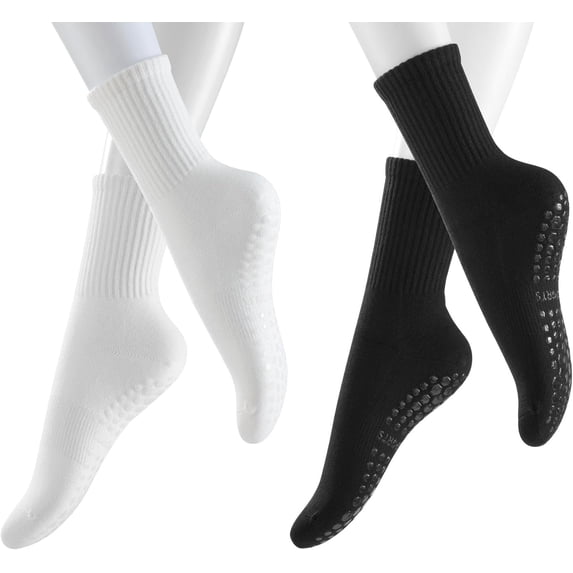 Pilates Yoga Socks with Grips for Women, Non Skid Sticky Socks, Non Slip Grip Socks for Women