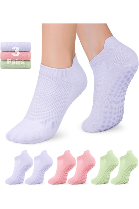 Pilates Yoga Socks with Grips for Women,Non-slip Socks for Ballet Barefoot,Workout,Hospital,grip,Athletic Socks